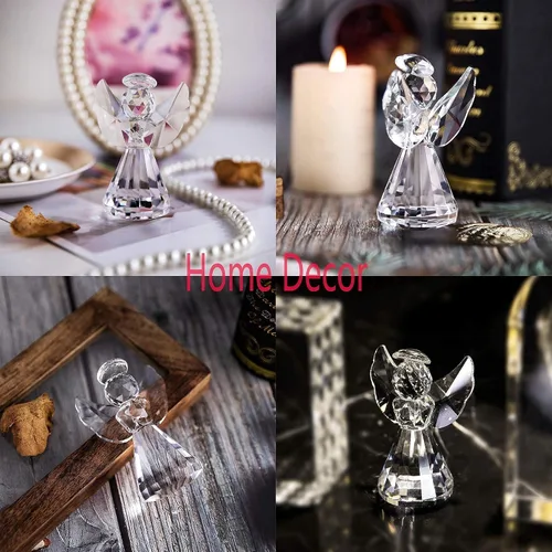 Miniatura 6 de HDCRYSTALGIFTS Figura de Ángel Guardián de Cristal de 3 pulgadas Pisapapeles Decorativo de Vidrio Estatua de Ángel de Navidad Ornamentos Arte Regalo