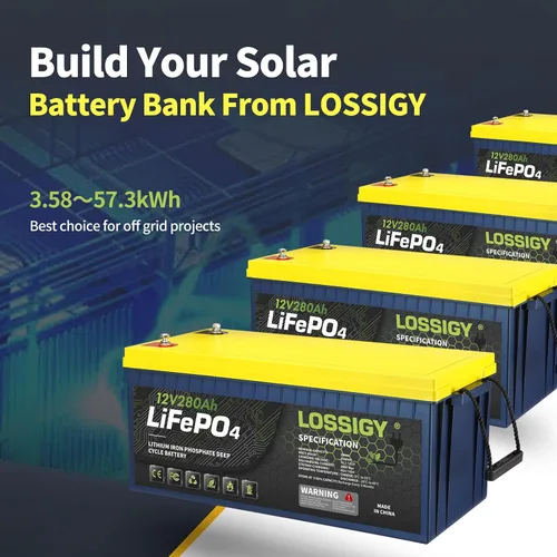 Miniatura 6 de LOSSIGY Batería LiFePO4 de litio RV de 12 V 280 AH, perfecta para sistema solar, marina, 2560 Wh 5000+ ciclos profundos, BMS integrado con 10 años
