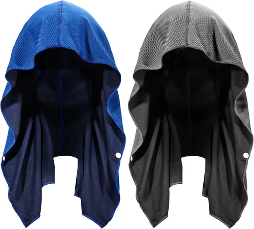Miniatura 12 de Sukeen Toalla de enfriamiento con capucha, toallas de enfriamiento para cuello y cara, de secado rápido, absorbente, protección UV, envolturas