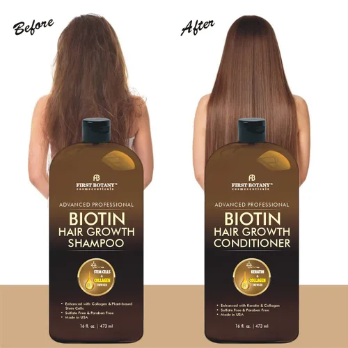 Miniatura 4 de First Botany, Biotin Champú para el crecimiento del cabello, acondicionador anti pérdida de cabello, fórmula engrosante de colágeno y células madre