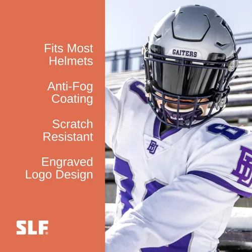 Miniatura 6 de SLEEFS Visera de fútbol transparente para casco - Visera de fútbol profesional - Protector facial y ocular - Compatible con cascos juveniles