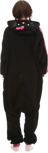 Miniatura 4 de Novelty Pajamas Pijama unisex con capucha para gatos, Gato negro
