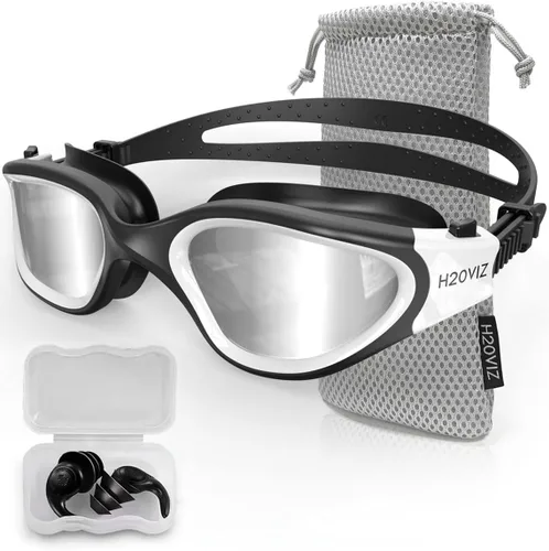 Gafas de natación polarizadas, antivaho y protección UV400, antifugas, incluye tapones para los oídos Pro Swim | Hombres Mujeres Adolescentes