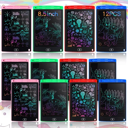 Miniatura 7 de Tinlade Paquete de 12 tabletas de escritura LCD para juegos de recuerdos de fiesta de niños, juguetes educativos de 8.5 pulgadas, regalos a granel