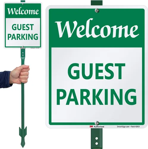 Miniatura 6 de SmartSign Letrero "Welcome - Guest Parking" Aluminio de 12 x 18 pulgadas