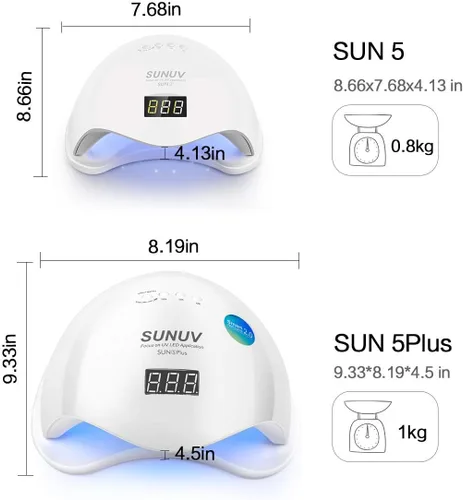 Miniatura 2 de SUNUV SUN5 Plus - Lámpara de uñas UV, guantes de luz UV para secador de uñas de gel para lámpara de esmalte de uñas de gel con sensor automático