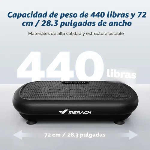 Miniatura 7 de MERACH - Máquina de plataforma vibratoria para ejercicio, capacidad de 440 libras, Bluetooth y pedal de silicona, estimula la grasa profunda
