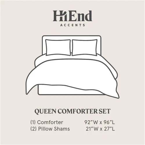 Miniatura 8 de HiEnd Accents Porto Matelassé - Juego de edredón de 3 piezas con fundas de almohada, tamaño Queen, algodón gris carbón texturizado, moderno