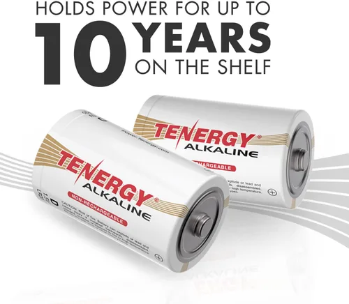 Miniatura 5 de Tenergy Batería alcalina LR20 de 1.5 V D, baterías no recargables D de alto rendimiento para relojes, controles remotos, juguetes y dispositivos