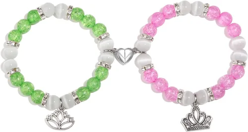 Pulseras a juego para parejas, mejores amigos, pulseras de dijes de gatito araña, regalos de Navidad, joyería a juego de amistad, pulseras de