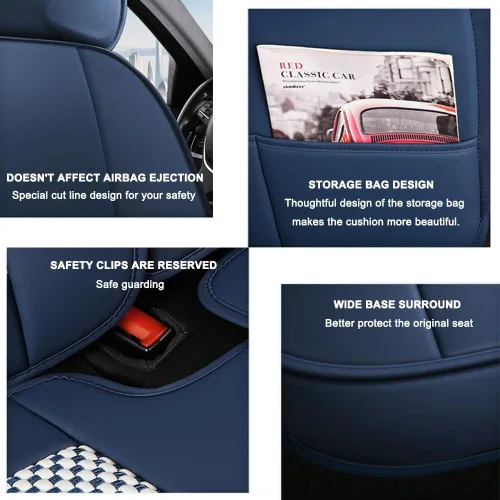 Miniatura 7 de Juego completo de fundas de asiento para Chevy Trailblazer 2021-2023, fundas de asiento de automóvil antideslizantes de seda de hielo, protector