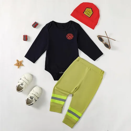 Miniatura 3 de Disfraz de bebé niño recién nacido uniforme con sombrero