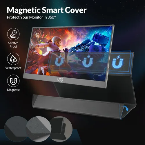 Miniatura 5 de LR Monitor portátil, 15.6 pulgadas 1080P FHD ultra delgado monitor de viaje, USB-C HDMI segunda pantalla externa para laptop, MacBook Surface PC