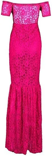 Miniatura 3 de ZIUMUDY Vestido de maternidad de manga corta con cuello en V y encaje para mujer