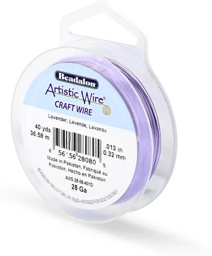 Miniatura 170 de Artistic Wire, alambre para manualidades de calibre 22 bañado en plata, resistente a las manchas, color cobre, blanco, 9,1 m