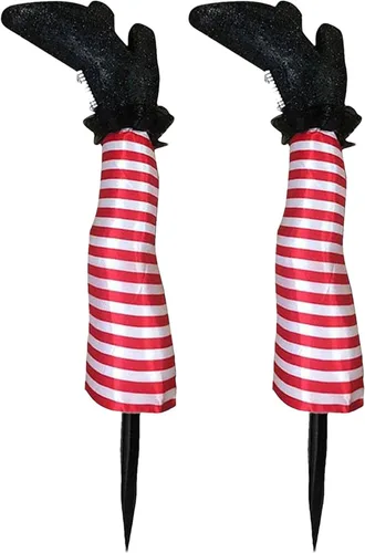 1 par de patas de bruja de Halloween de 18 pulgadas al revés para patas de bruja malvada – Estacas de patas y pies de brujas, estacas de Halloween,