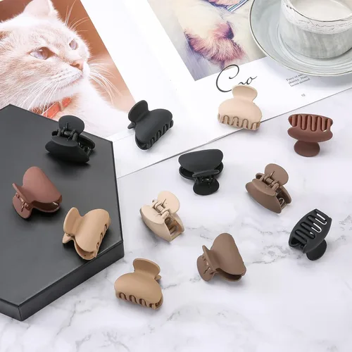 Miniatura 2 de Lolalet - Paquete de 12 pinzas pequeñas para el cabello para mujer, cabello fino y corto, 1.5 pulgadas, lindos clips de mandíbula de tamaño mediano