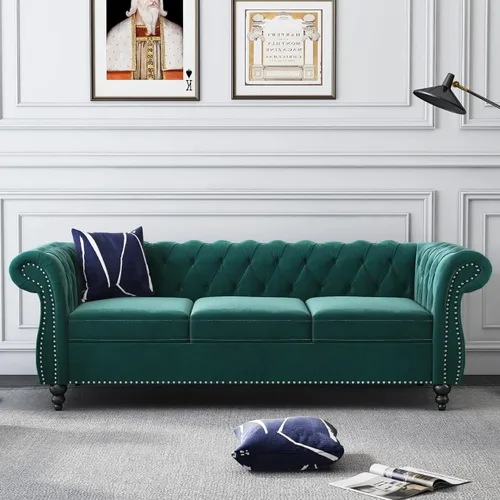 Miniatura 9 de AVZEAR Silla de Acento para Sala de Estar, Silla de Sofá Tapizada Silla de Sofá Individual con Respaldo Acolchado, Silla de Sofá Chesterfield