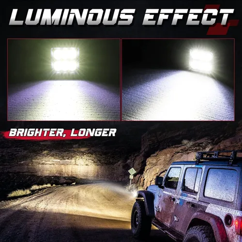 Miniatura 5 de Cápsulas LED de montaje empotrado, OFFROADTOWN de 5" y 12,000 lm, luz LED CREE para conducción, luz de respaldo y reversa, barra de luz empotrada