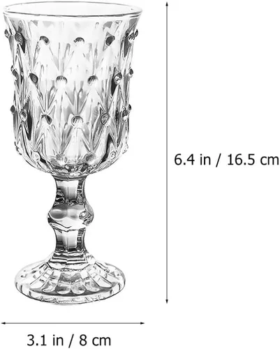 Miniatura 6 de Yardwe Copa de vino tinto transparente para el hogar, bar, fiesta, comedor, 6.5 pulgadas