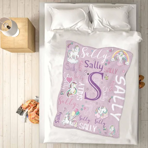 Miniatura 7 de Manta de forro polar personalizada para niños, adolescentes, niños y niñas, bebé, manta con nombre personalizado, manta mágica de arco iris, regalo