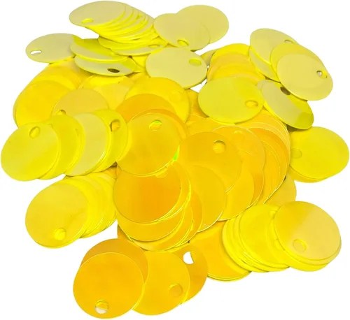 Miniatura 14 de Paillettes de lentejuelas redondas planas de 0.787 in, 285 piezas de 0.78 pulgadas, agujero de 0.78 pulgadas, surtido de lentejuelas acrílicas, 1,76