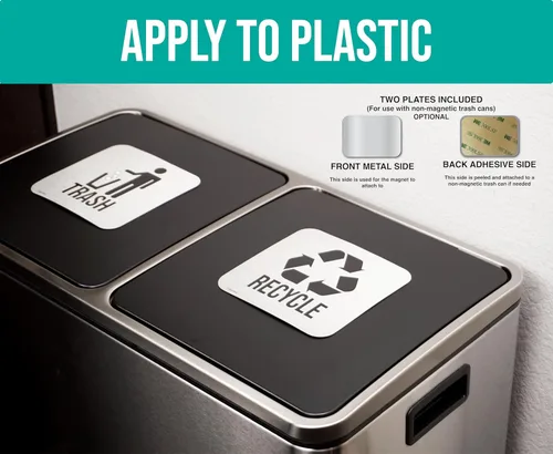 Miniatura 5 de Imanes de reciclaje y basura para botes de basura de cocina y contenedores de reciclaje, combo de imanes de basura y reciclaje para interiores