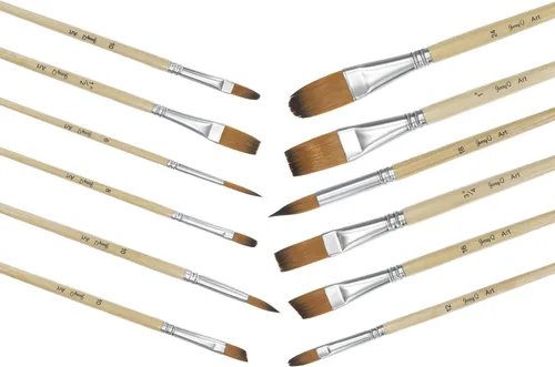 Miniatura 4 de Juego de 24 pinceles de pintura para artistas con bolsa de transporte gratis para acuarela, acrílico, óleo y todos los medios, adecuado para lienzo