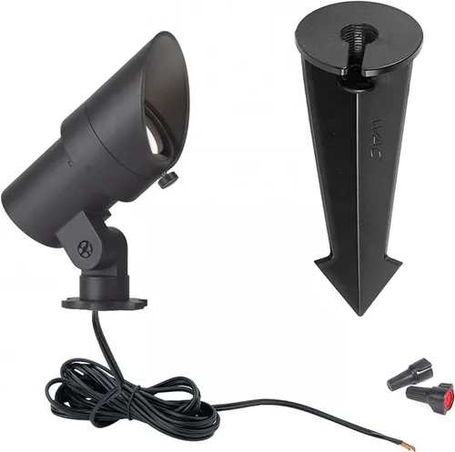 Miniatura 2 de WAC Iluminación de paisaje, luz LED de 12 V de tamaño pequeño con ángulo de haz ajustable y control de brillo integral, 50-420 lúmenes, 3000 K, Negro