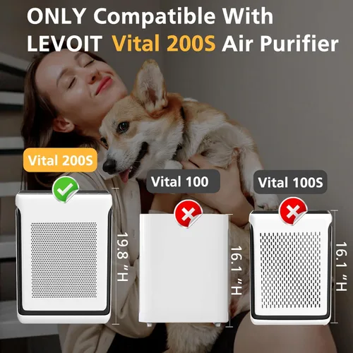 Miniatura 3 de Filtro de repuesto Vital 200S para mascotas para el purificador de aire LEVOIT Vital 200S y Vital 200S-P, filtro HEPA y de carbón activado, Vital