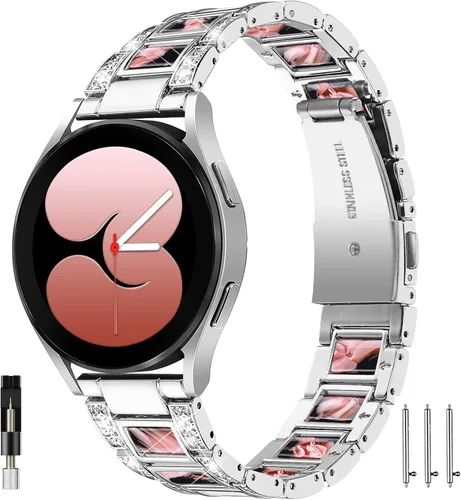 Miniatura 8 de NINKI Correa brillante compatible con Samsung Galaxy Watch 7/6/5/4 FE 1.575 in 1.732 in Classic 1.693 in 1.850 in/Classic 1.654 in 1.811 in/Active 2