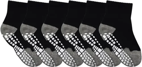 Miniatura 2 de LA DEARCHUU Calcetines para niños pequeños con puños antideslizantes para bebés, 6 pares para 1-7 años