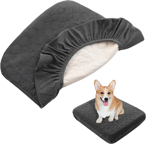 Miniatura 12 de nanbowang Fundas impermeables para cama de perro, fundas de repuesto lavables, pelo de mascota fácil de quitar, funda de almohada para perro