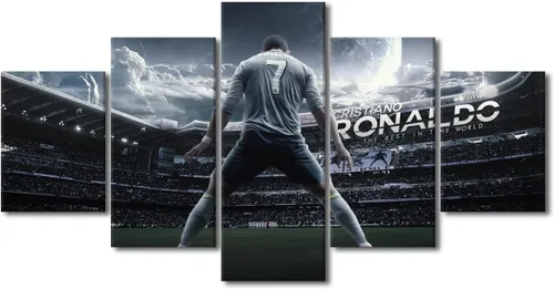 Miniatura 38 de TUMOVO Lienzo decorativo para pared, cuadro de Cristiano Ronaldo, cuadros de club de fútbol, impresiones en lienzo, póster de arte de pared, arte
