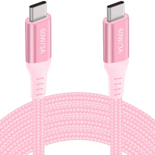 Miniatura 7 de Cables USB C a USB C de 60 W (paquete de 2 de 6.6 pies), cable tipo C a tipo C, cable de carga rápida compatible con iPhone 15, MacBook Pro/Air