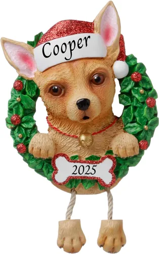 Miniatura 24 de Adornos personalizados para árbol de Navidad 2024 para mascotas – Razas de perros Beagle – Adorno personalizado de Feliz Navidad – Recuerdo