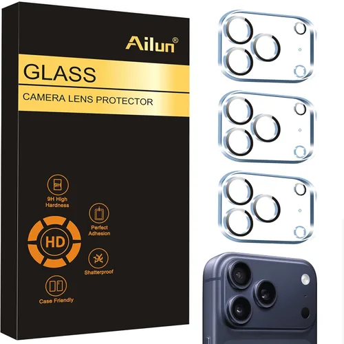 Miniatura 8 de Ailun Paquete de 3 protectores de lente de cámara para iPhone 17 Pro Max, vidrio templado, dureza 9H, Ultra HD, antiarañazos, compatible con fundas