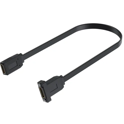 Miniatura 8 de Poyiccot Cable HDMI plano, cable de extensión HDMI de montaje en panel 4K, 18 Gbps en ángulo superior hembra a hembra, compatible con Ethernet 3D 4K