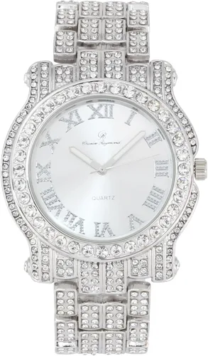 Miniatura 39 de Charles Raymond Bling-ed Out Ultimate Hip Hop Royalty Reloj para hombre con número romano de fácil lectura o indicadores de tiempo de diamantes
