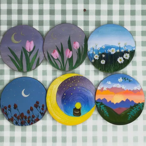 Miniatura 5 de 10 piezas de rodajas de madera de Paulownia natural de 8-9 pulgadas, rodajas de madera para centros de mesa y decoraciones de mesa, rondas sin
