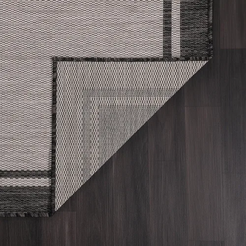 Miniatura 6 de CAMILSON Alfombra para interiores y exteriores, alfombra moderna con borde gris de 6 x 9 pies, para patios interiores y exteriores, alfombras