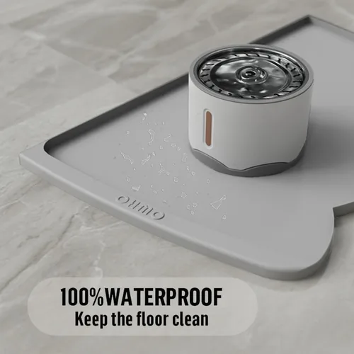 Miniatura 102 de OHMO - Tapete de silicona para alimentos para gatos, tapete de alimentación de mascotas para el piso, antideslizante e impermeable, bandeja de agua