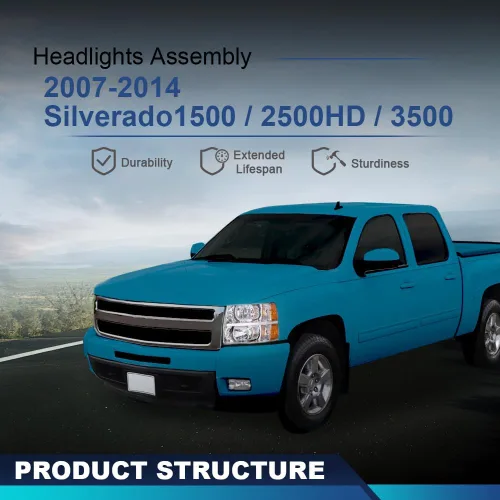 Miniatura 2 de PIT66 Conjunto de faros laterales izquierdos, compatible con Chevy Silverado 1500 2007-2013, Silverado 2500 3500 2007-2014 y HD Lente transparente