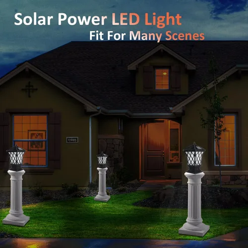 Miniatura 7 de Kendal Lámpara solar grande para exteriores con tapa LED, resistente al agua (paquete de 2)