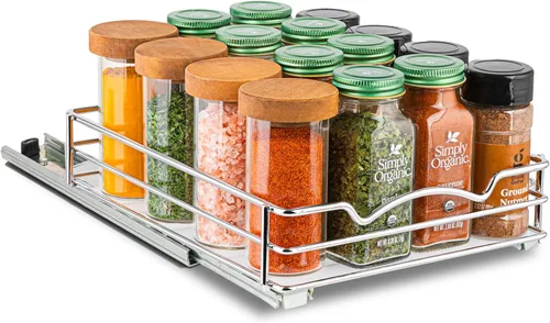 Miniatura 15 de Organizador de especias para gabinete, estante de especias extraíble para armarios de cocina superior, para especias, salsas, alimentos enlatados