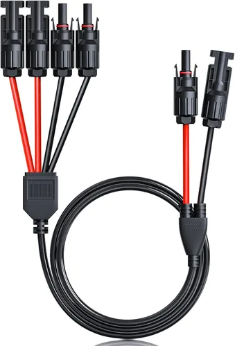 ELECTOP Cable de extensión de conector de panel solar de 3.5 pies, conector de rama Y 2 en 1, adaptador paralelo de conectores de rama, divisor de