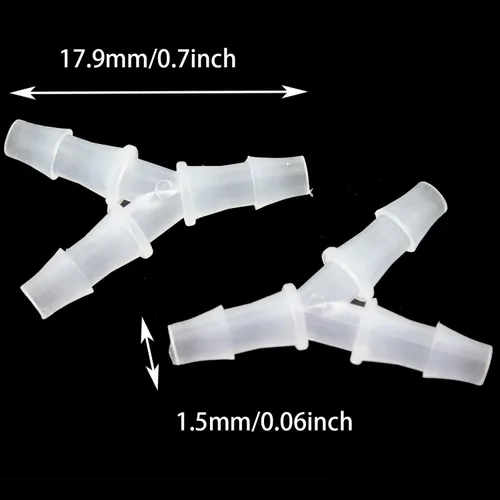 Miniatura 5 de TAODAN 10 unids 1/8 "manguera de plástico de púas iguales de púas 3 vías en forma de Y para manguera de polipropileno de plástico conectores