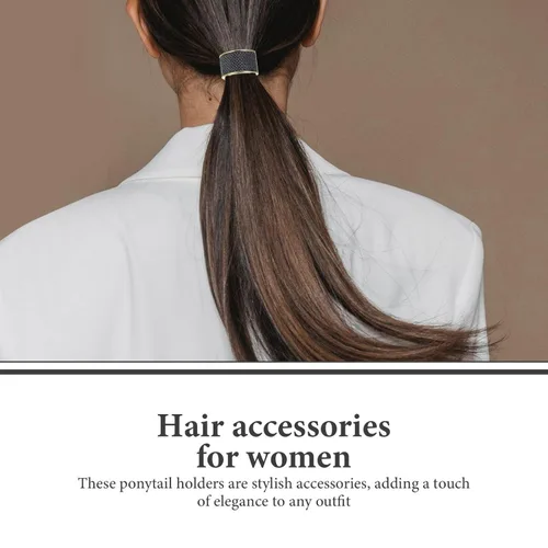 Miniatura 2 de KALLORY 6 piezas de cola de caballo para el cabello, con diamantes de imitación, ligas elásticas para el cabello, accesorios para el cabello