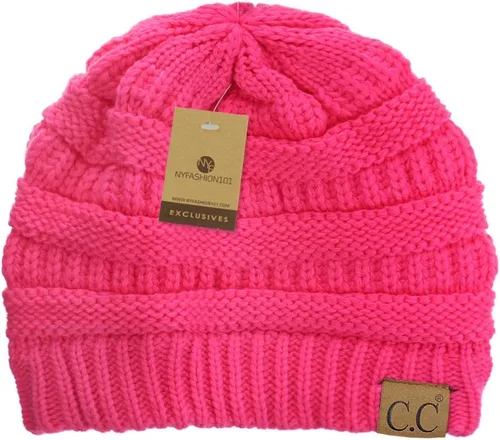 Miniatura 425 de C.C Trendy Warm Chunky Soft Stretch Cable Knit Beanie