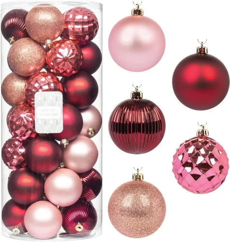 Miniatura 10 de Every Day is Christmas - Juego de adornos para colgar de Navidad de 50 unidades, juego de adornos inastillables para árbol de Navidad, decoración